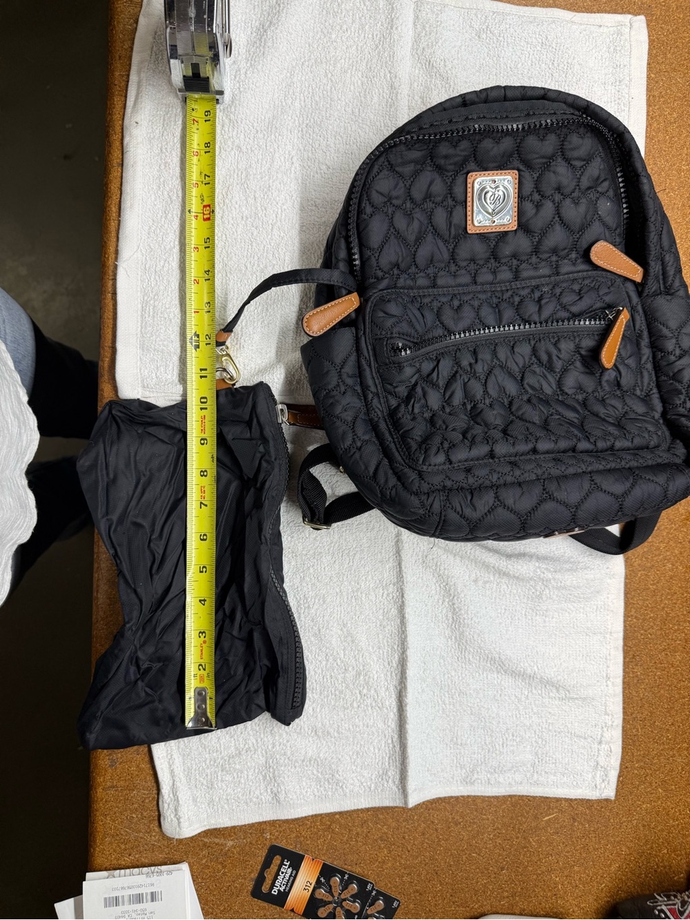 Brighton Black Quilted Backpack with Tan Accents. Great used condition.